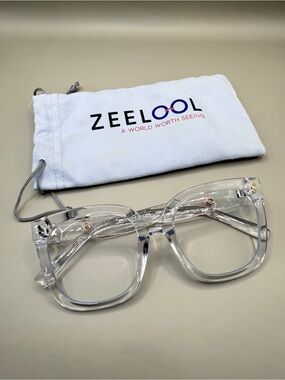 Zeelool Clear Oversized Square Glasses, no prescription